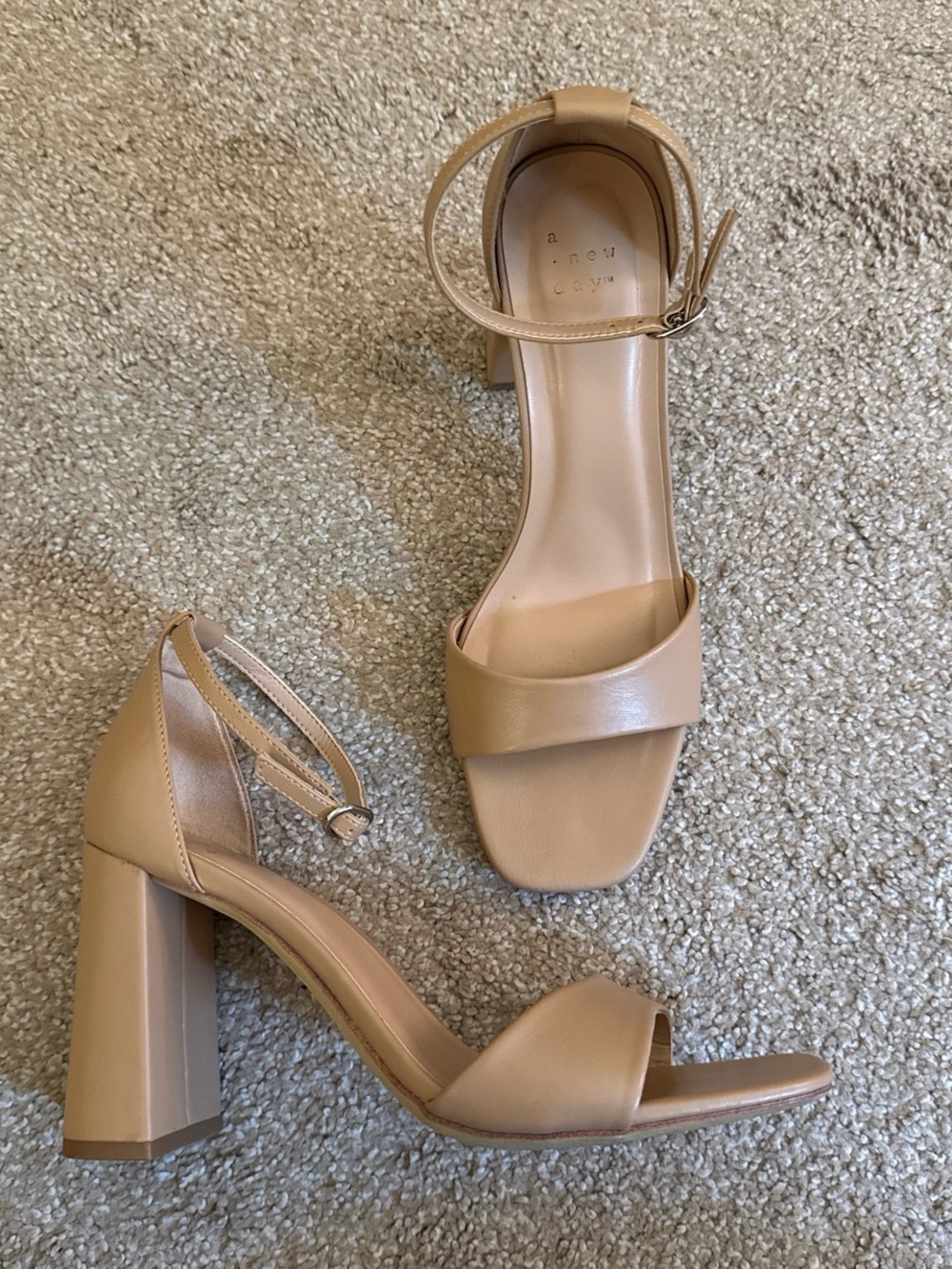 a new day Nude Block Heel Ankle Strap Sandal